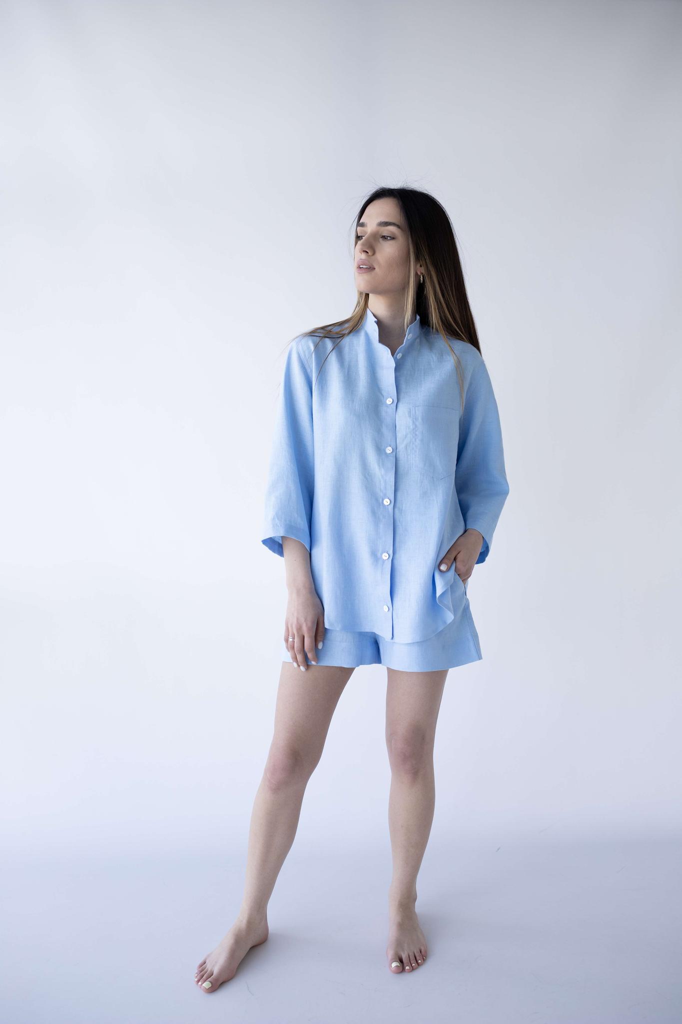 Sky Blue Linen Set